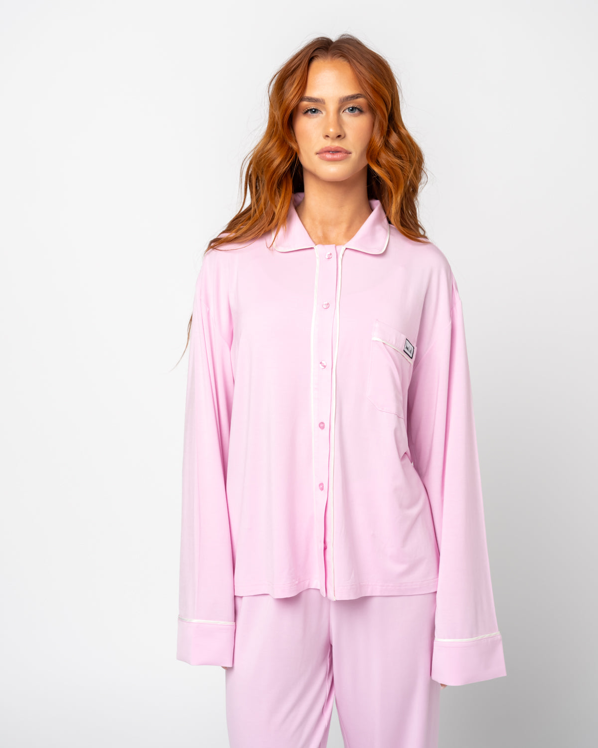 Long Sleeve Pajama Set in Pink – Feel Loved® by Julia Hatch